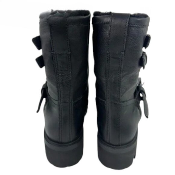 NWOT Ross & Snow Lucky Waterproof Black Leather Moto/Combat Ankle Boots - Size 7 - Picture 3 of 5